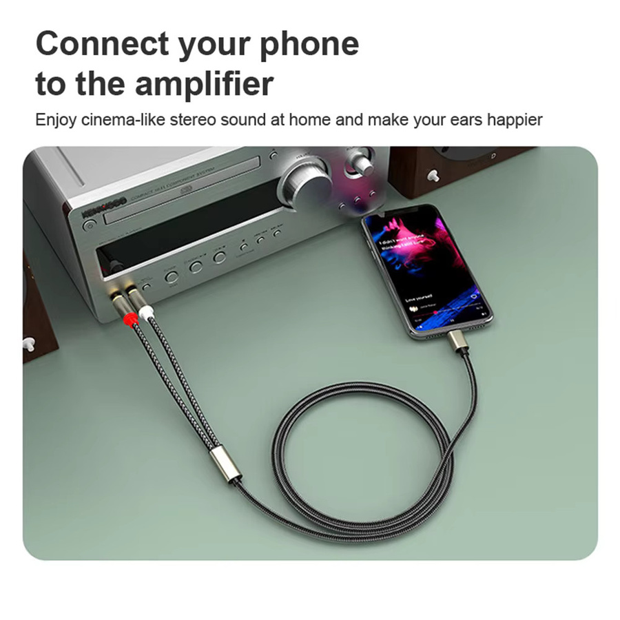 Byscoon RCA Audio Splitter Kabel von 3,5mm Klinke auf 2RCA in Schwarz für Computer, Lautsprecher, Verstärker und Home Theater - Bild 5