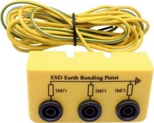 Quadrios ESD-Erdungsbox mit 3,00 m Kabel und Buchse in Gelb - Bild 1