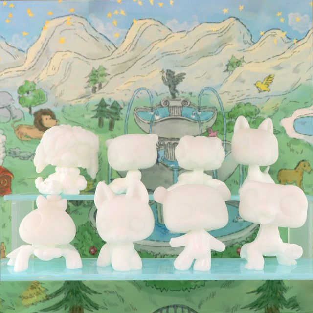 Minilpsshop Weiße Basis für Tierfiguren zum Selbstbemalen, Kunststoff - Bild 1