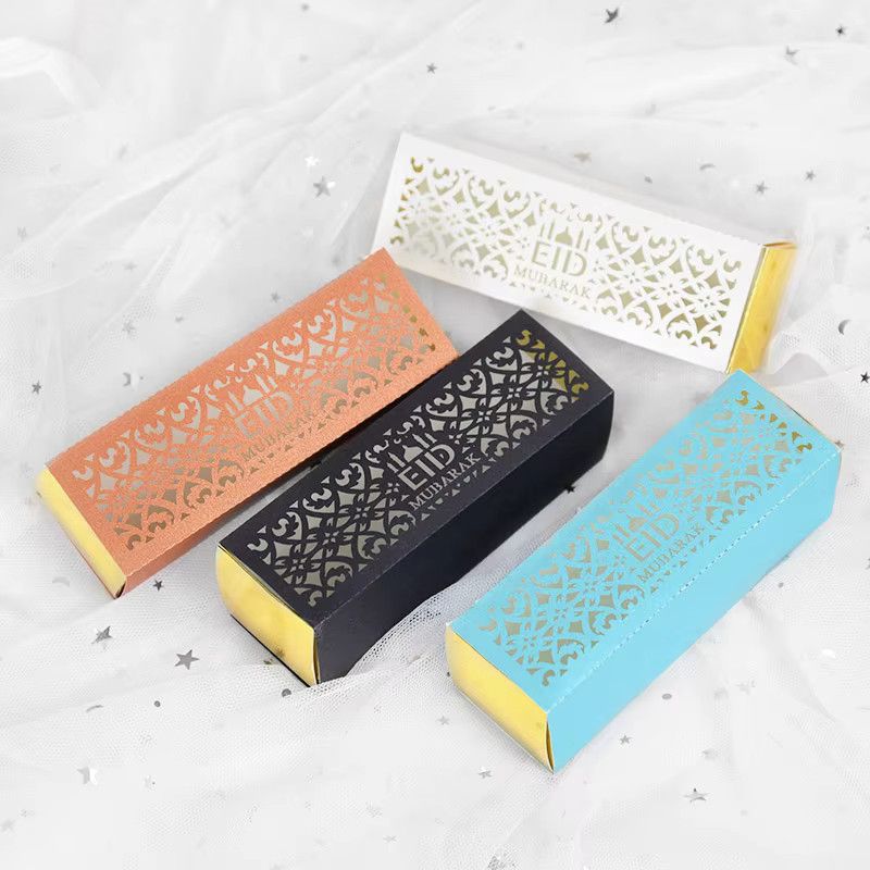 ZQNYCY Eid Mubarak Geschenkboxen mit islamischem Muster und Goldfolie, 10 Stück, mehrfarbig, rechteckig - Bild 3