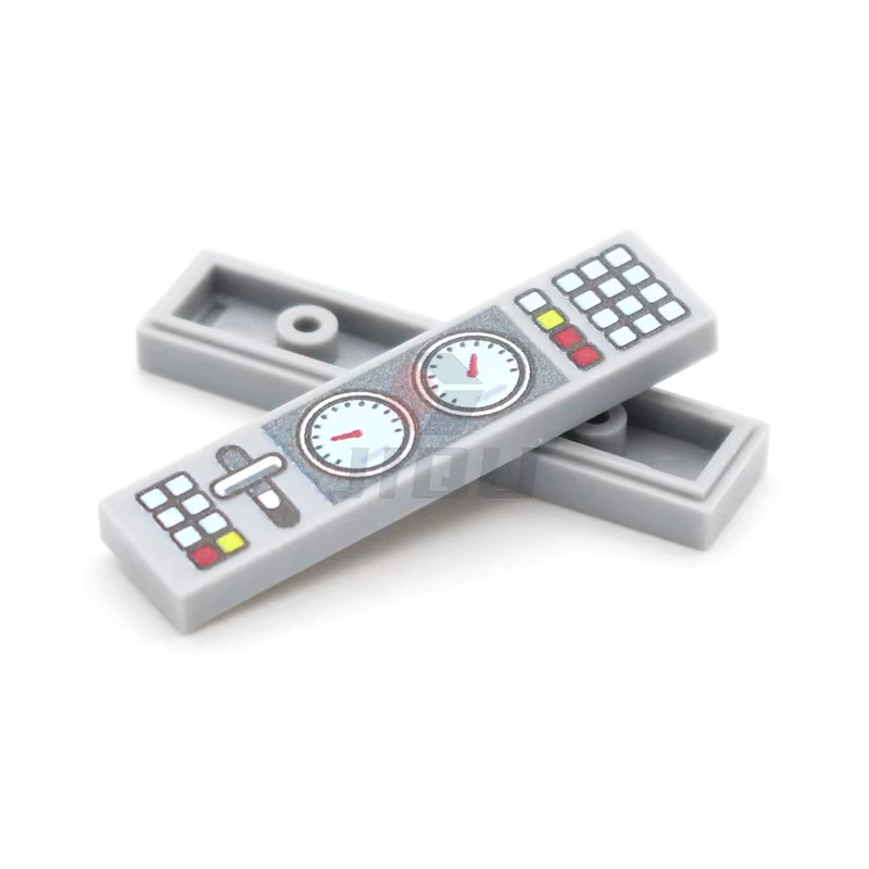 Lizhi City MOC Bausteine Teile Kit, Messgeräte Steuert Zentrum Radar Bildschirm Tastatur Muster Fliesen Hang Gedruckt Zubehör, Weltraum - Bild 3