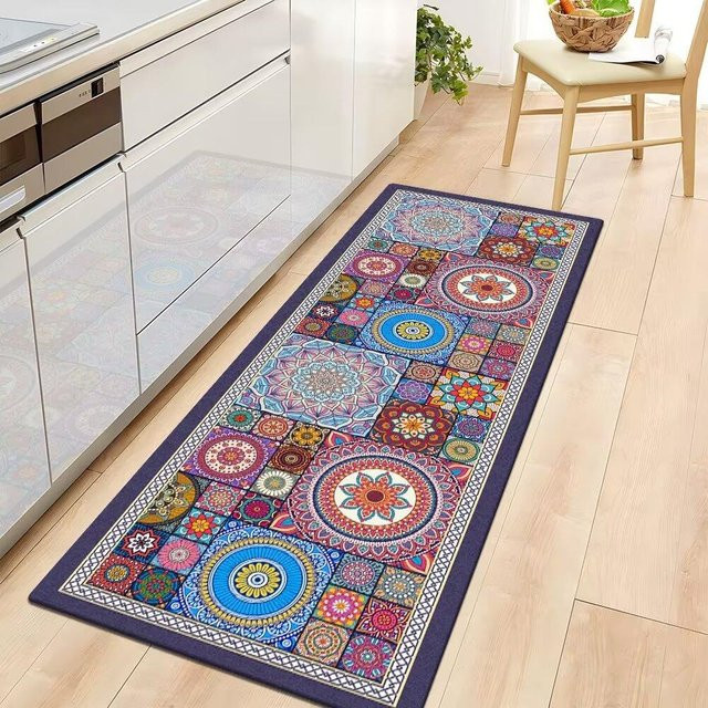 Saugfähige Küchenbodenmatte und Eingangstürmatte mit Cartoon-Design, rutschfest und schmutzabweisend, Polyester, Mehrfarbig, B/T: 40 x 120 cm - Bild 1