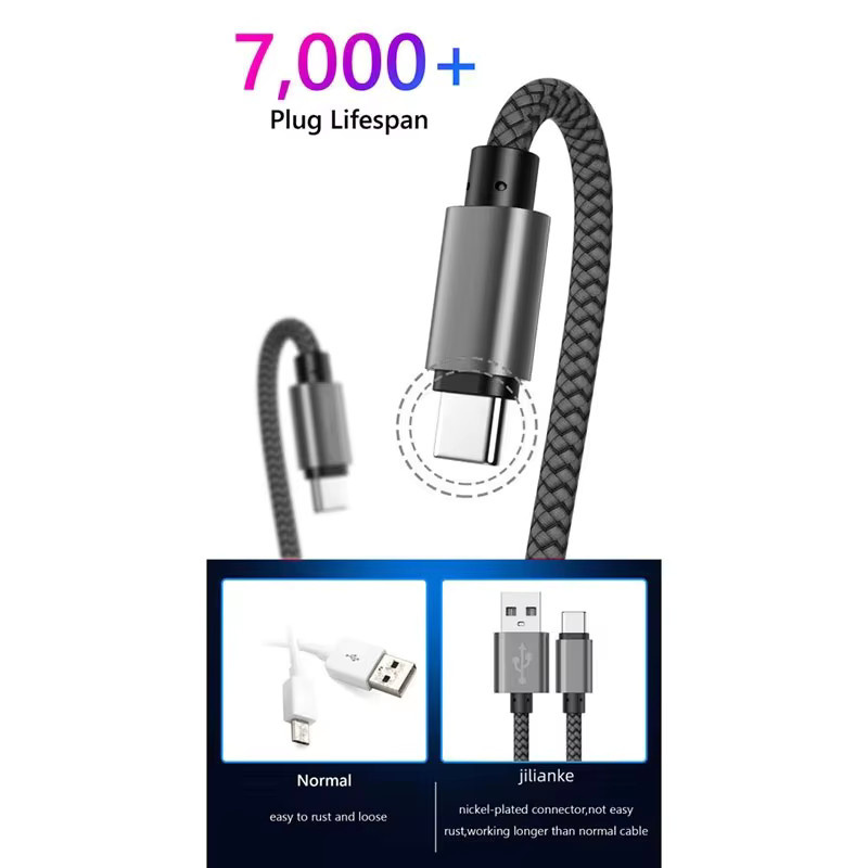 USB-A auf Typ-C Nylon-Datenkabel für Huawei, Samsung und Android-Handys, Farbe: Rot - Bild 2