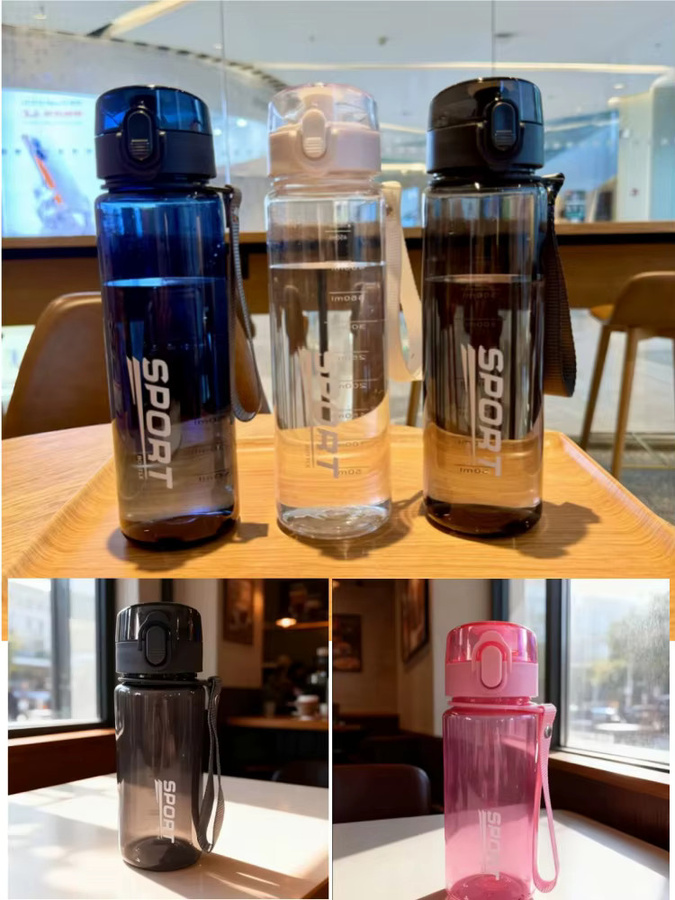 Fantia Sportwasserflasche auslaufsicher und BPA-frei in Weiß und Transparent, 400 ml oder 560 ml - Bild 4