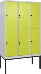 C+P Doppelstock-Spind Classic PLUS mit 3 Abteilen in Viridingrün, B/T/H: 120 x 50 x 212 cm - Bild 1