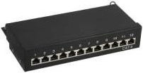 InLine Patchfeld Cat.6, 12-fach, Ethernet/LAN, Tisch- und Wandmontage, schwarz, RAL9005 - Bild 1