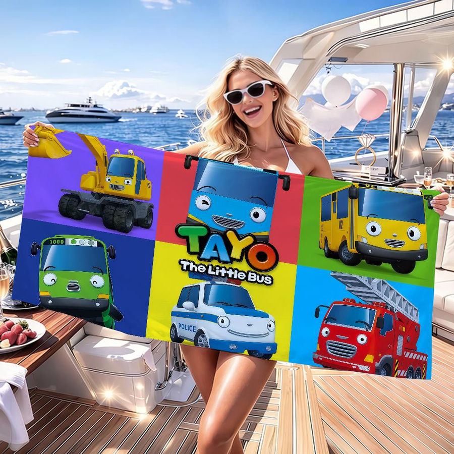 Tayo Der kleine Bus Kind Wollhandtuch Strandtuch Multicolor B: 30 cm, H: 60 cm - Bild 4