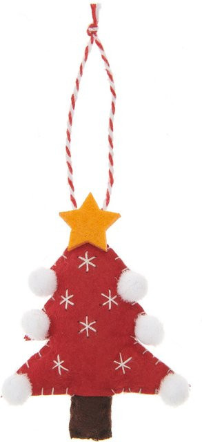Rico Design Weihnachtsbaum aus Filz in Rot als hängender Christbaumschmuck - Bild 1