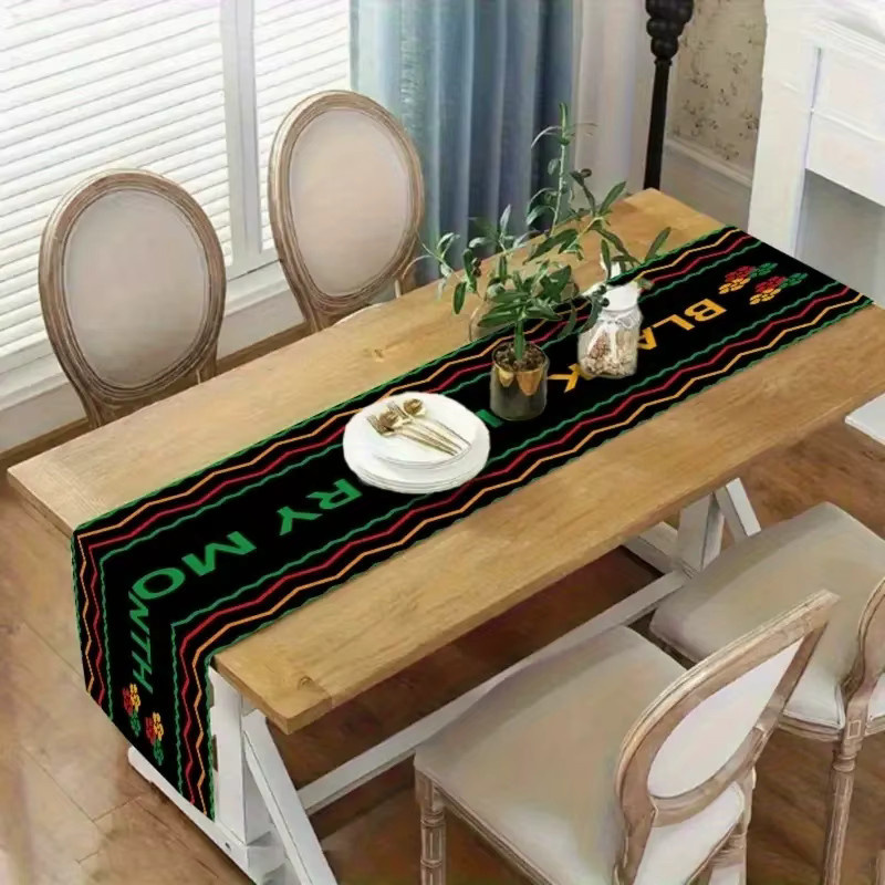 VIKAMA Tischdecke aus Leinen mit traditionellem afrikanischem Stammesmuster, rechteckig, B/T/H: 33 x 33 x 33 cm - Bild 3