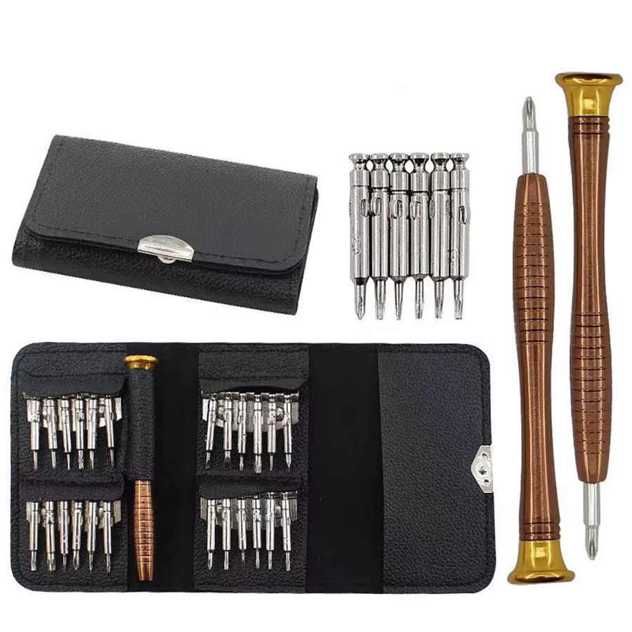 25-in-1 Mini-Präzisions-Schraubendreher Set in Schwarz für Elektronik-Reparaturen an iPhone, Kamera, Uhr, Tablet und PC - Bild 4