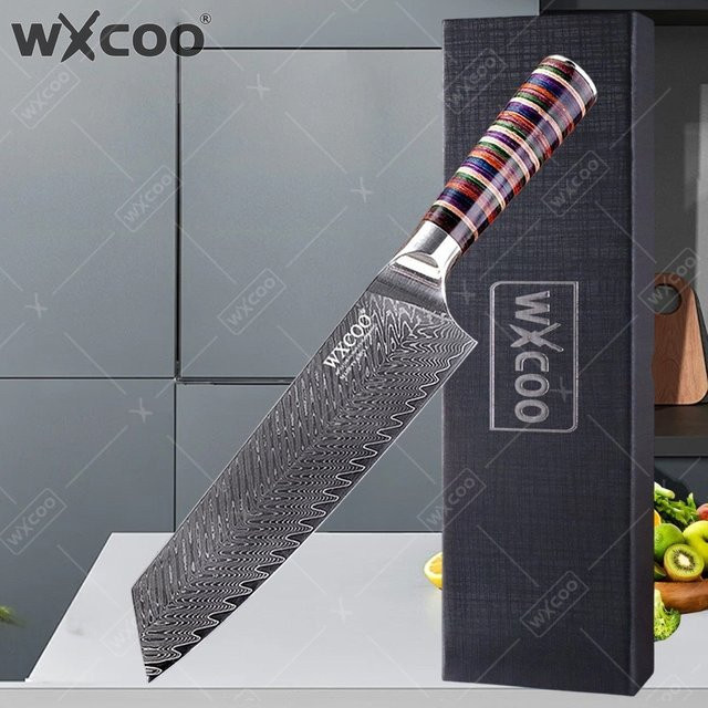 WXCOO Professionelles Japanisches Ausbeinmesser aus 67-Lagen Damaszener Stahl mit Aufbewahrungsbox - Bild 1