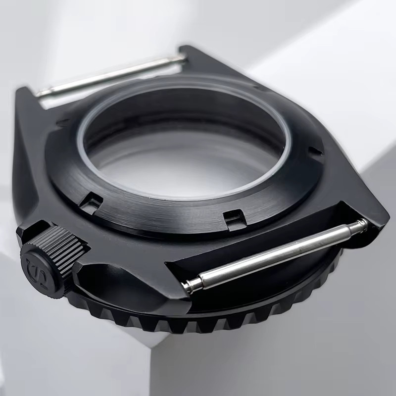 MACARLON Uhrengehäuse Edelstahl, Schwarz, 42 mm, Unisex - Bild 5
