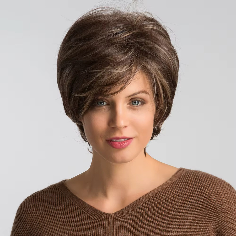 GEMMA Synthetische Perücke, kurzer Pixie-Schnitt, braun-blond, Damen - Bild 2