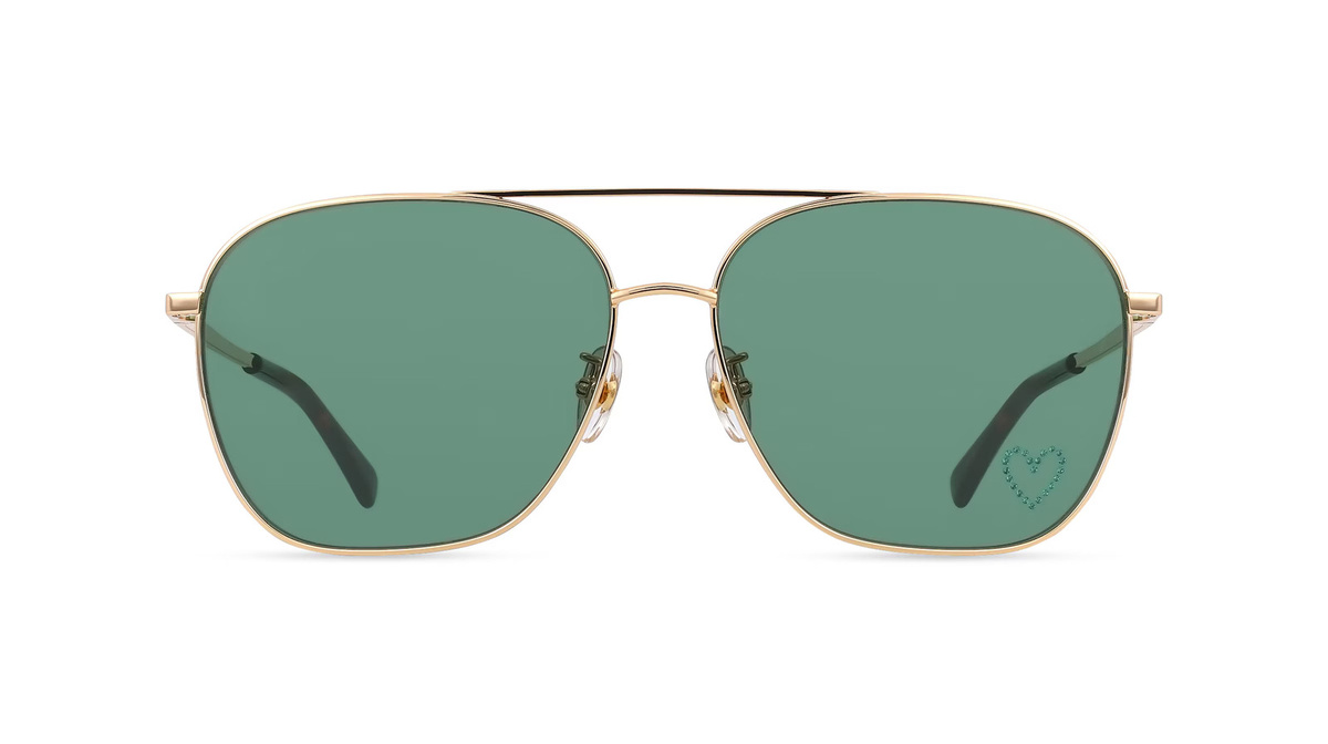 Stella McCartney SC40038U Sonnenbrille Pilot, Vollrand, Metall, Gold - Bild 1