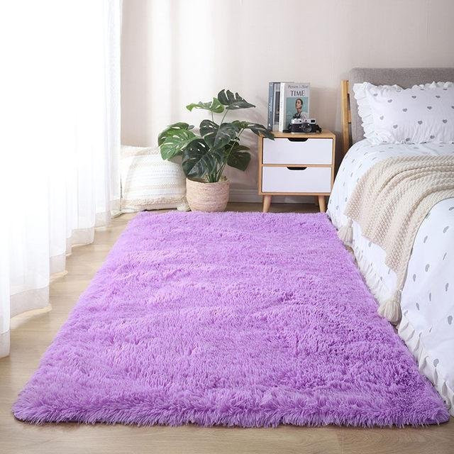 Moderner flauschiger Teppich von Yiran Furniture in Rosa, rutschfest und weich, B/T: 80 x 50 cm - Bild 1