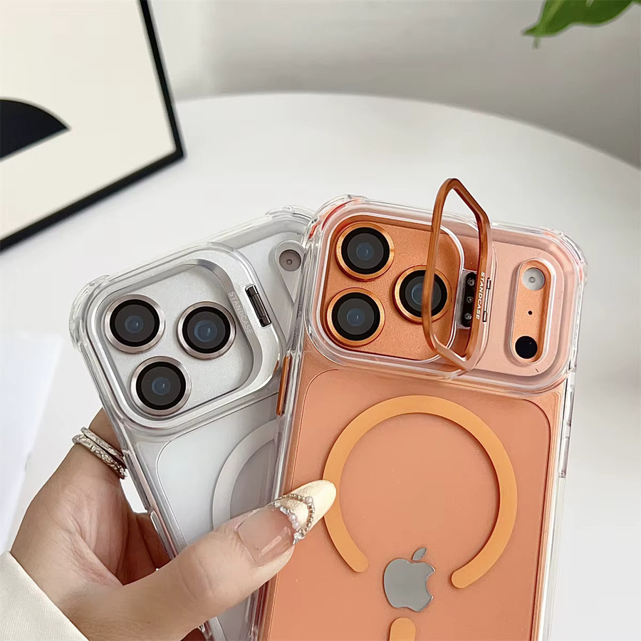 Magnetische transparente Handyhülle für iPhone 17 Air 16 Plus 15 14 13 12 Pro Max mit MagSafe Wireless Charging und Linsenschutz in Lila von KELAPA - Bild 1
