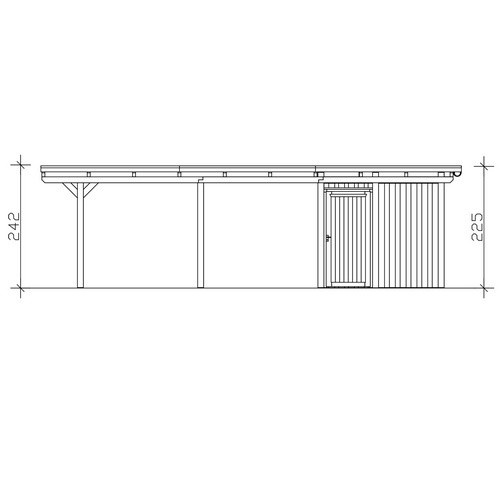 SKANHOLZ Carport Emsland aus Fichte mit Abstellraum und Stahl-Flachdach in Grau, B: 402 cm, T: 846 cm - Bild 3