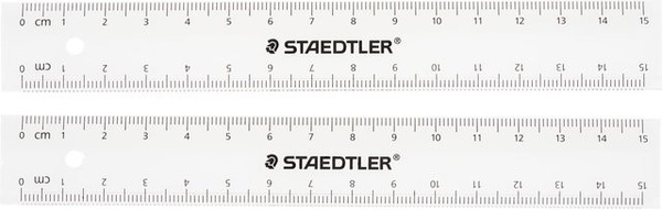 STAEDTLER Lineal aus Kunststoff, transparent, 2 Stück, Länge: 15 cm