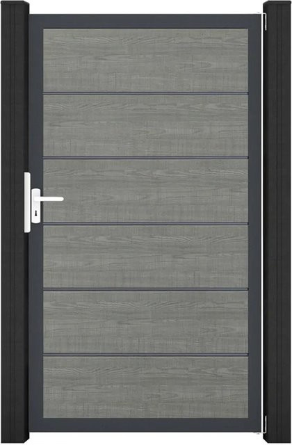 GroJa Tor 1-flg. Basicline Premium Schwingtor in Grey Ash Cut, Breite: 100 cm, Höhe: 180 cm - Bild 1
