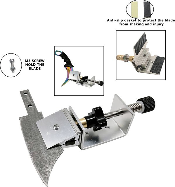 Sy tools Messerschärfer aus Metall mit 360-Grad-Flip-Clip und Whirl-Clip in Silber - Bild 1