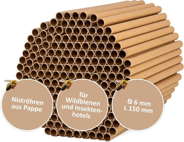 CULT at home Nisthülsen für Insektenhotels aus Papier, braun, Ø 6 mm, 200 Stück - Bild 1