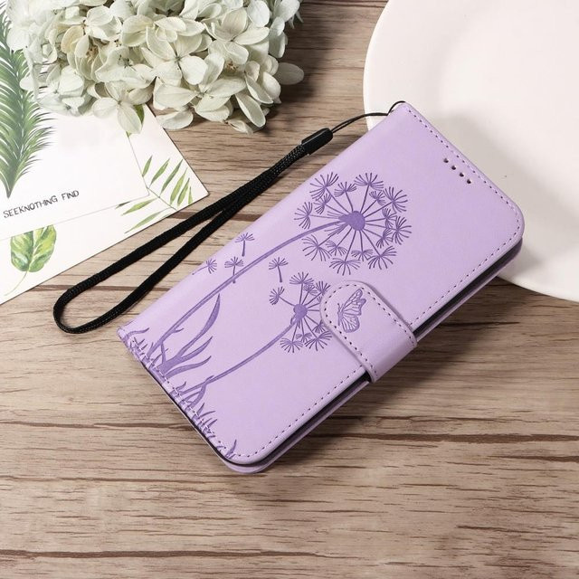 Leder Hülle für Samsung Galaxy S25 S24 S23 S22 S21 S20 Ultra FE Plus S10 S9 S8 Plus Flip Wallet Buchhülle mit Magnetischem Kartenständer in Purple - Bild 1