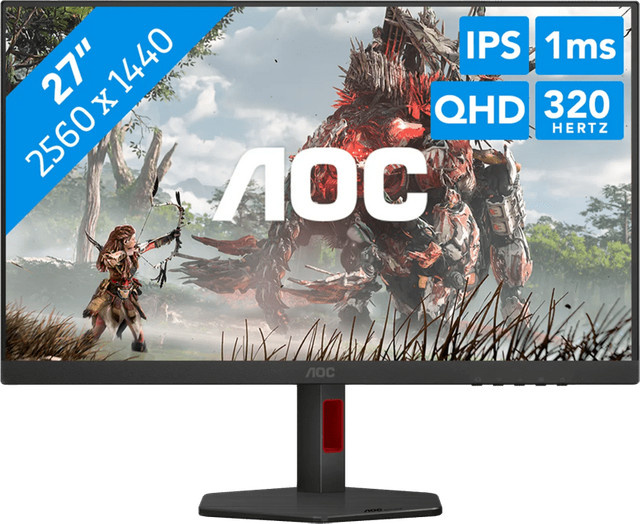 AOC Gaming Monitor Q27G4SRU, 27 Zoll QHD IPS Display, 320Hz, Schwarz/Rot - Bild 1