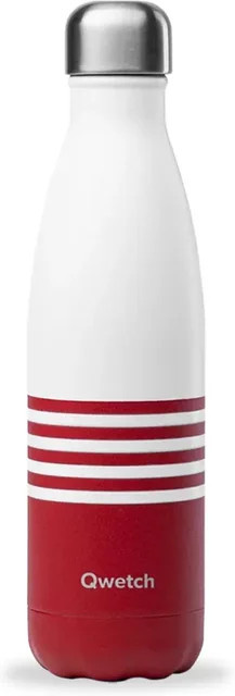 Isolierflasche Qwetch Originals marinière in Rot-Weiß, 0,42 l - Bild 1