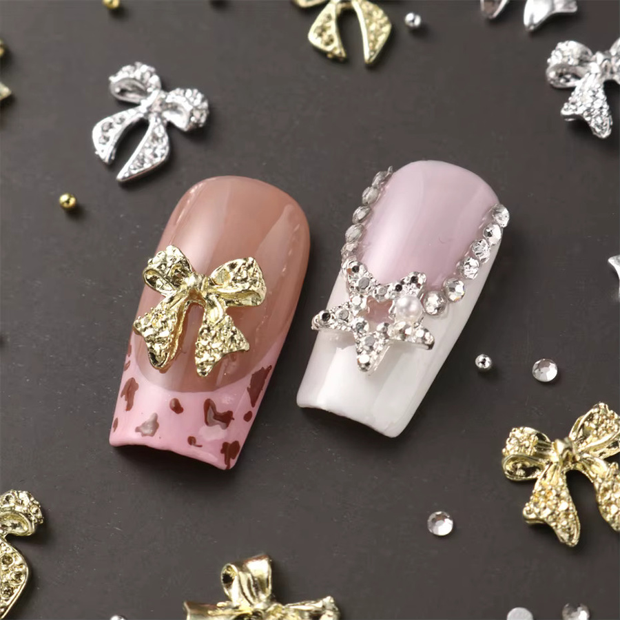Full Beauty Nageldekoration, 6-Gürtel mit Metallschleife, Knoten und Stern - Bild 3