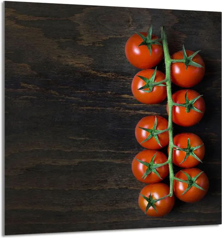 Modernes Küchenrückwand-Glas mit Tomaten-Motiv in Rot, B: 60 cm, H: 65 cm - Bild 1