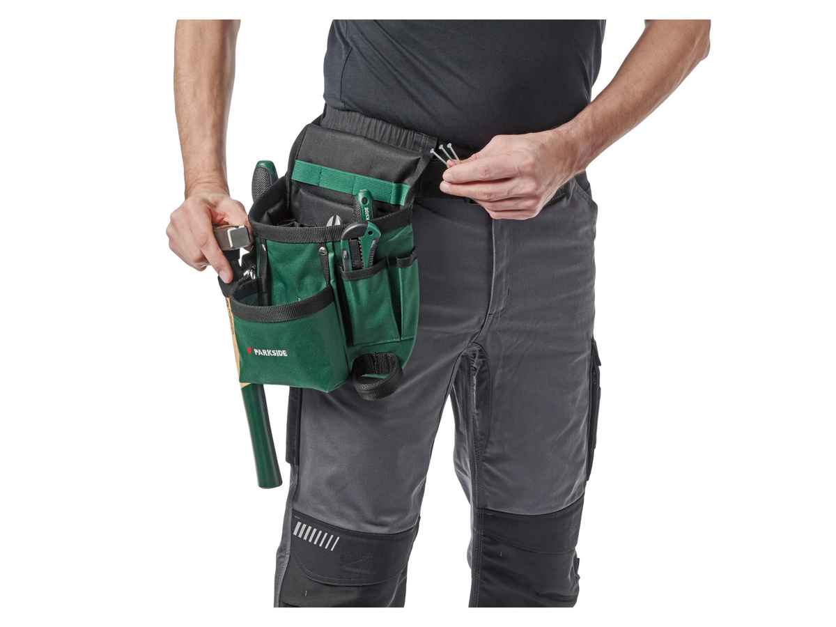 Parkside Werkzeug-Holster Nageltasche aus Polyester in Grün mit Trageriemen - Bild 2