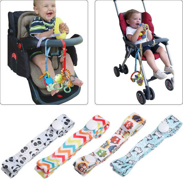 Anti-Verlust Kette für Kinderwagen als Zubehör mit Becherhalter und Befestigungsgurt, Mehrfarbig, Länge: 60 cm, Breite: 1,5 cm - Bild 1