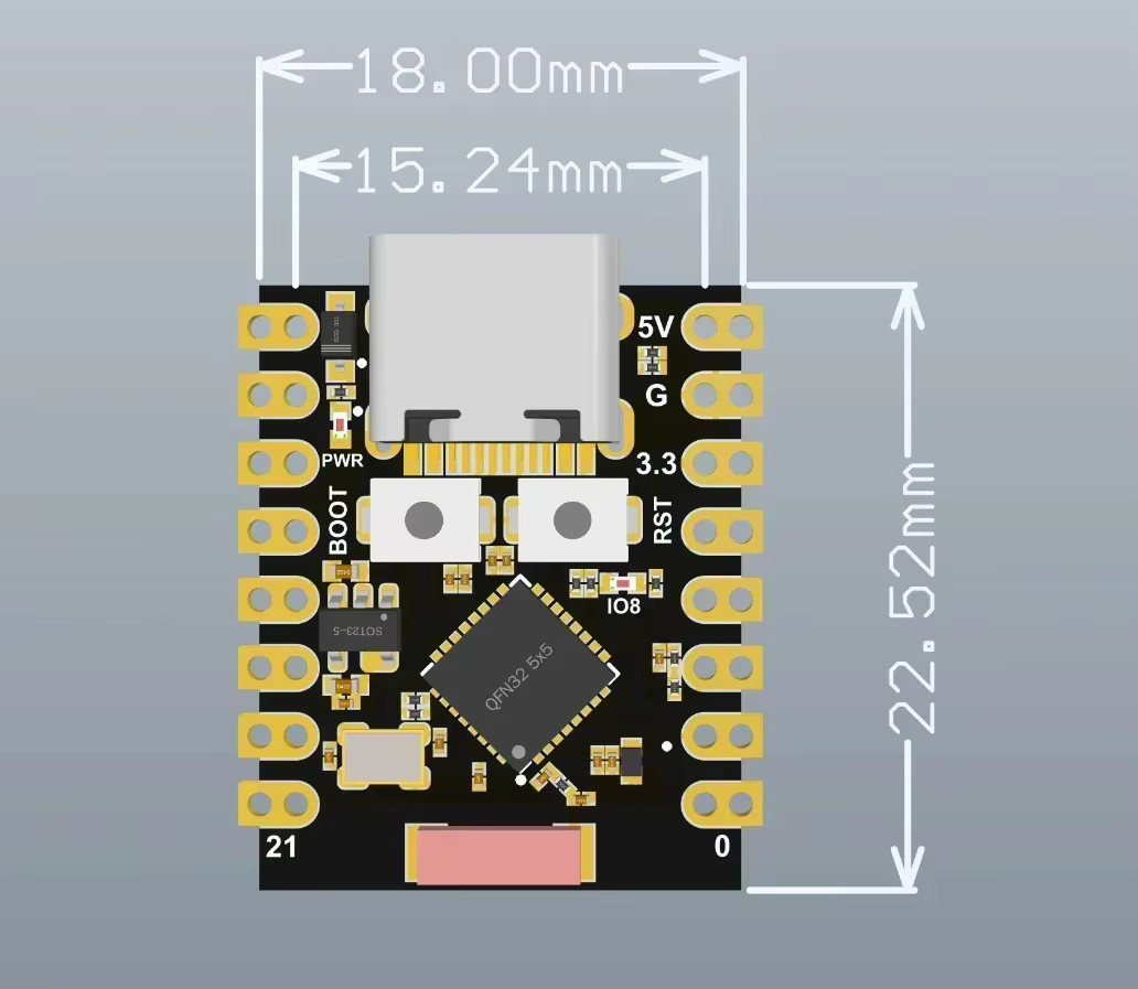 4er-Set DIYmall ESP32-C3 Super Mini Development Boards mit 2,4G WiFi und Bluetooth Modul in Schwarz für Arduino IoT - Bild 4