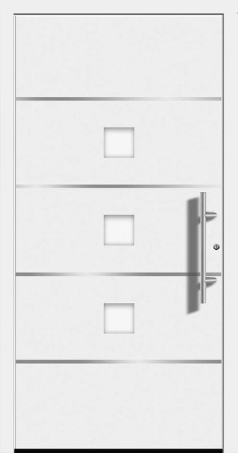 Aluminium-Haustür Splendoor Moderno M370/B in Weiß, Anschlag Rechts, B: 110 cm, H: 210 cm - Bild 1
