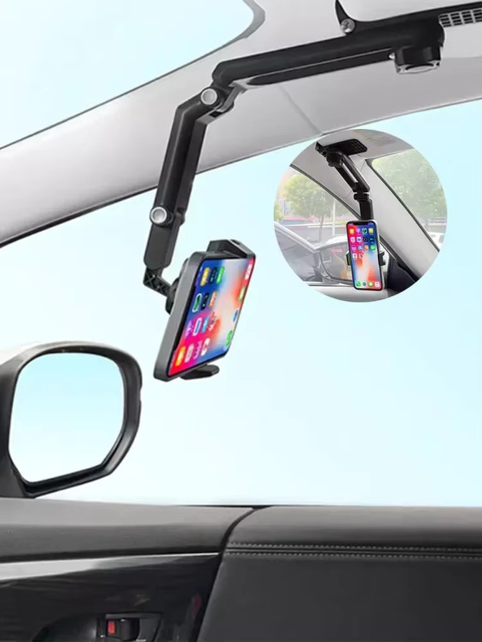 Multifunktionaler 360 Grad drehbarer Handyhalter für die Sonnenblende im Auto für iPhone, Samsung und Android in Schwarz oder Grün - Bild 7