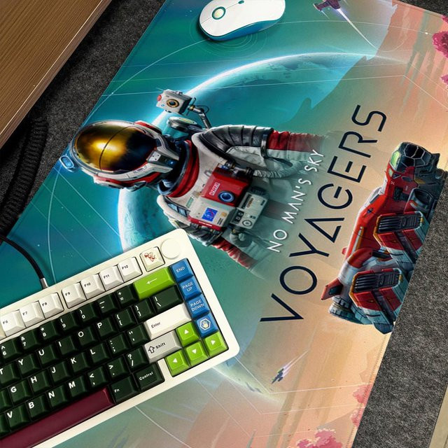 No M-Mans S-Sky Mauspad XXL Gamer-Schreibtischunterlage mit HD Art Design in Schwarz und Multicolour, B/T: 90 x 40 cm - Bild 1