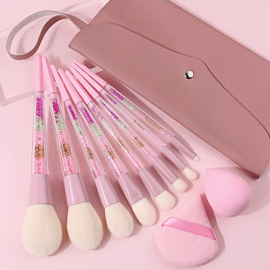 KOSSHOW Make-up Pinsel Set mit Tasche, Rosa Glitzer, 11-teilig - Bild 2