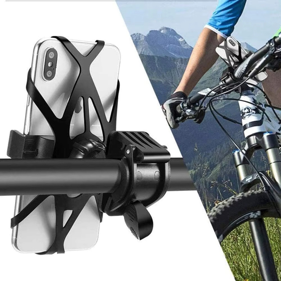EXSKOF Elastisches Schutznetz Handyhalter Tether Mount in Schwarz mit Silikon-Sicherheitsbändern für iPhone, Samsung und Mi Smartphones - Bild 5