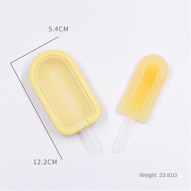 SEEQS Silikon-Eiscreme-Form mit Deckel in Gelb für selbstgemachtes Eis am Stiel und Desserts - Bild 1