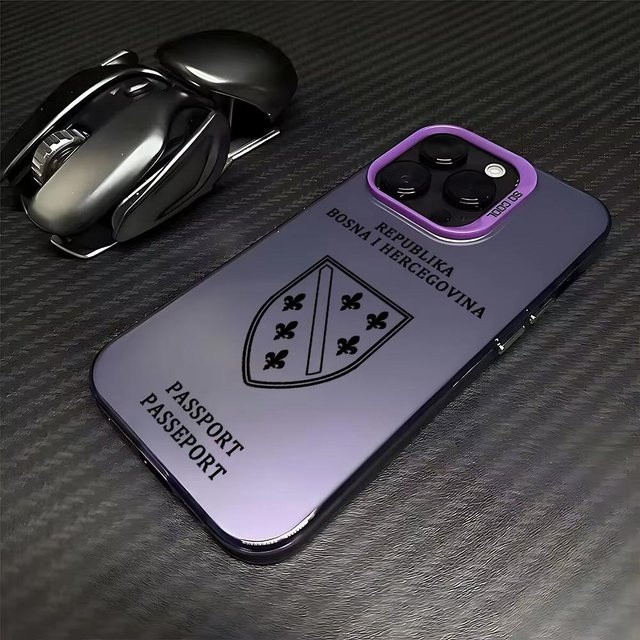 Handyhülle im Design des Reisepasses von Bosnien und Herzegowina für iPhone 11 bis iPhone 16 Pro Max in Lila - Bild 1