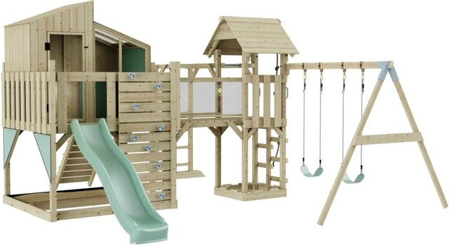 OutdoorToys Spielturm Emma mit Kinderschaukel in Mintgrün - Bild 1