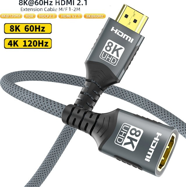 lmcnzz HDMI 2.1 Verlängerungskabel und Kabelsplitter für 8K@60Hz und 4K@120Hz mit eARC und HDR für HDTV, PS5, Xbox und PC - Bild 1