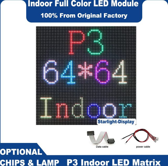 RGB LED-Matrix-Panel HUB75-Pixel-Display für den Innenbereich mit 64 x 64 Pixeln - Bild 1