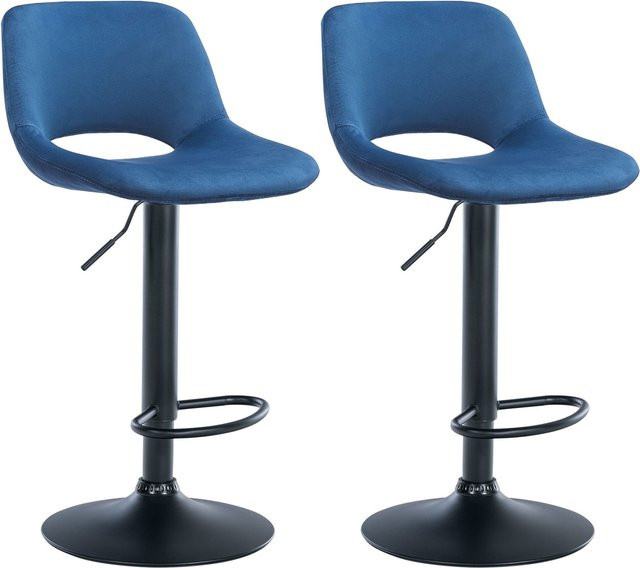 CLP 2er Set Barhocker Camden mit Samt-Bezug in modernem Design - Bild 1