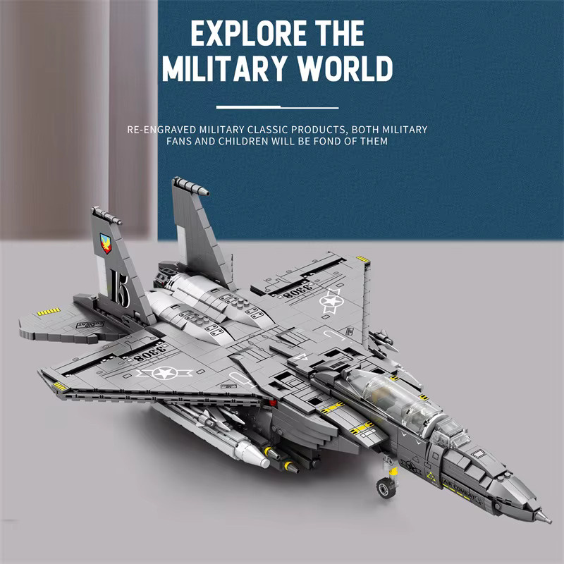 REOBRIX F-15E Strike Eagle Bomber, Baukasten, 1897 Teile - Bild 5