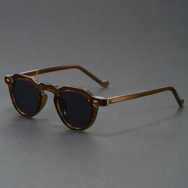 Retro Runde Sonnenbrille, Vollrand, Kunststoff, Unisex, Grey - Bild 1