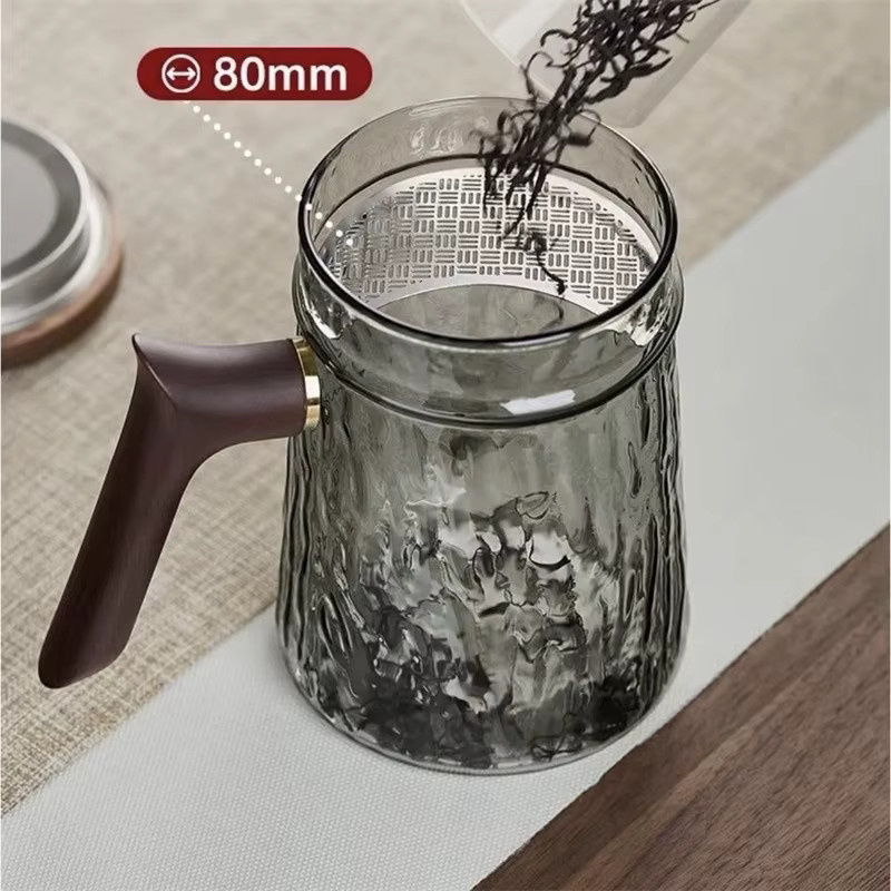 BenRussell Glas-Teetasse mit abnehmbarem Edelstahl-Halbmondfilter, transparent, 600 ml - Bild 3