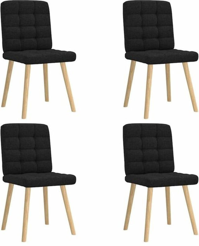 Vidaxl Esszimmerstühle 4er Set Modern Schwarz Stoff - Bild 1