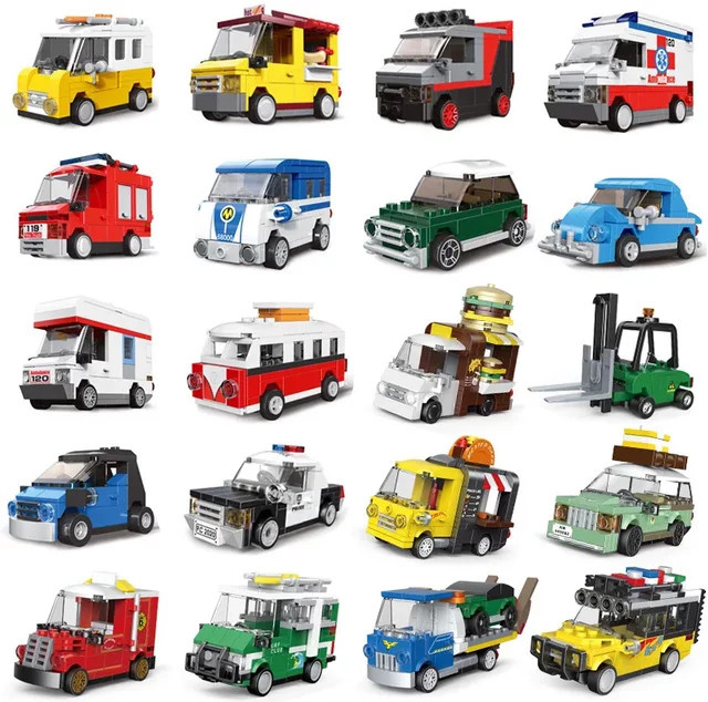 LEGO Racing Auto Bus Engineering Fahrzeug Krankenwagen, Bausteine - Bild 1