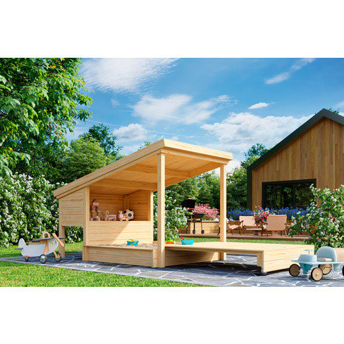 Lasita Sandkastenabdeckung Pippi 1 Natur/Unbehandelt, B: 145 cm, T: 165 cm - Bild 3